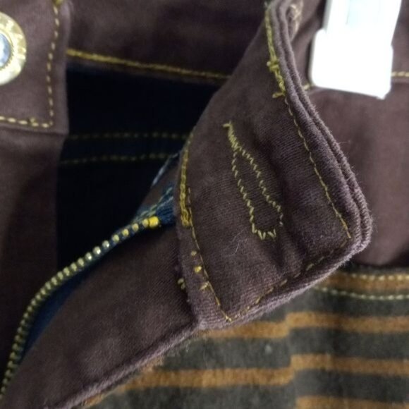 Moto Biker Pants 29 x 30 Womens Premium Brown Faux Leather Skinny Steampunk - Picture 6 of 15